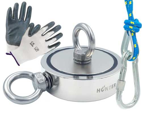 MAGNES neodymowy DO POSZUKIWAŃ 2 x 430 KG uchwyt boczny/górny ZESTAW 1