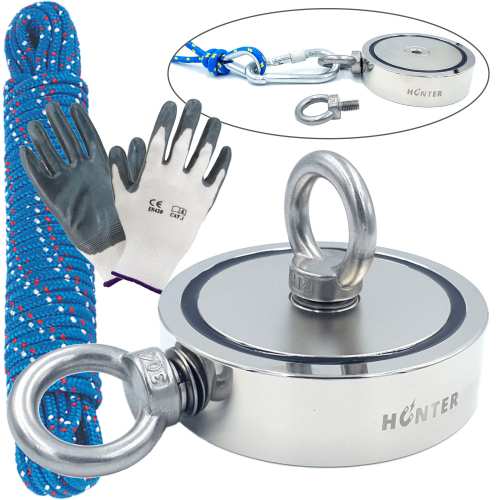 MAGNES neodymowy DO POSZUKIWAŃ 2 x 430 KG uchwyt boczny/górny ZESTAW