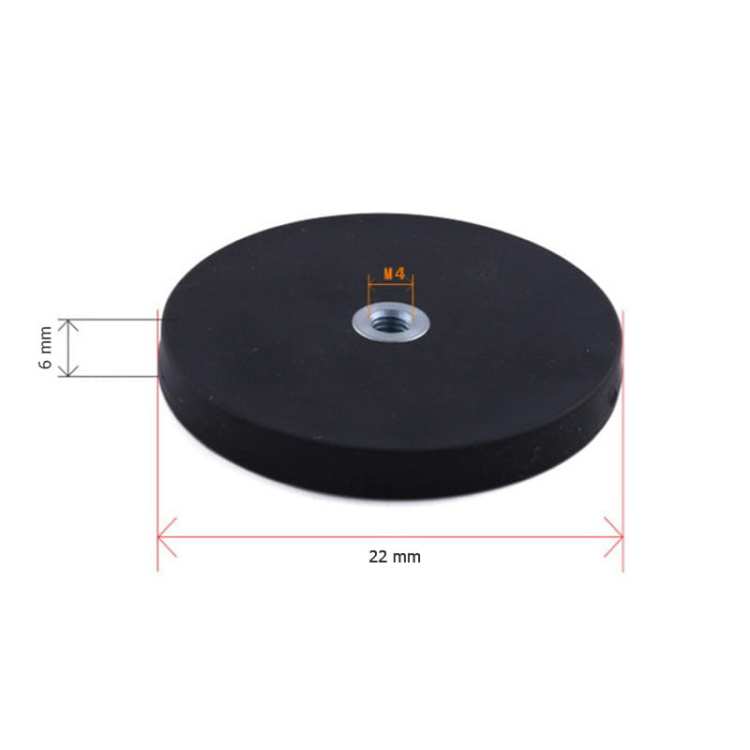 UCHWYT MAGNETYCZNY GWINT M4 OBUDOWA GUMOWA 22x6 mm 2