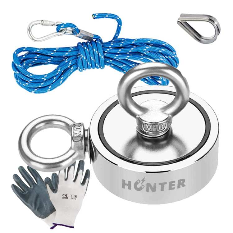 Magnes neodymowy do poszukiwań 2x270 kg uchwyt boczny/górny zestaw 7