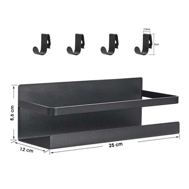 Magnetyczna półka organizer czarna – wymiary, Magnesy Hunter