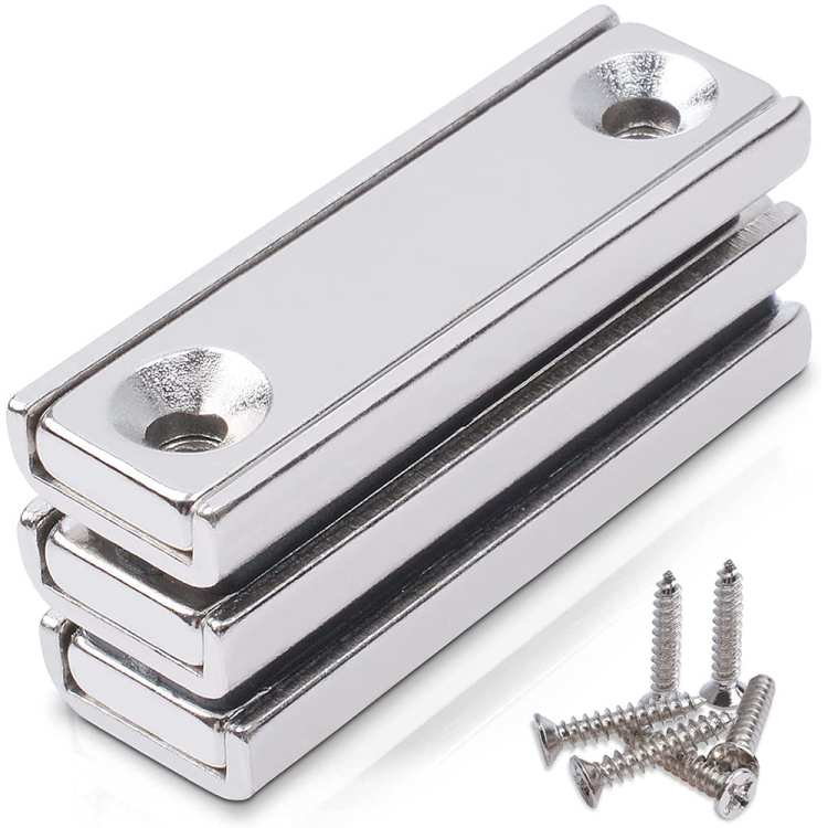 Zestaw 2 magnesy w obudowie stalowej 50×13,5×5 mm
