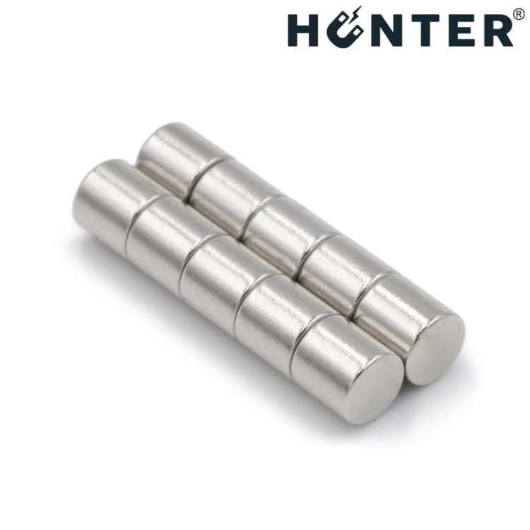 Magnesy neodymowe walcowe 4×4 mm N45 – zestaw, Magnesy Hunter