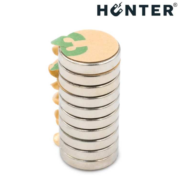 Magnes neodymowy 10x2 mm / N45 z klejem 3M 9