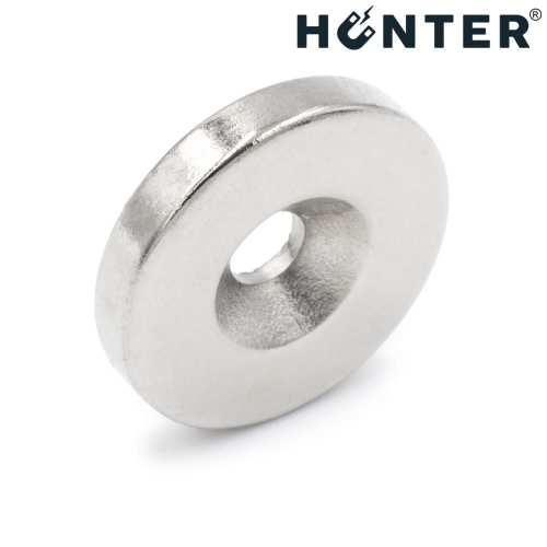 Magnes neodymowy 16x3mm z otworem 7x3,5mm / N45 pod wkręt 1