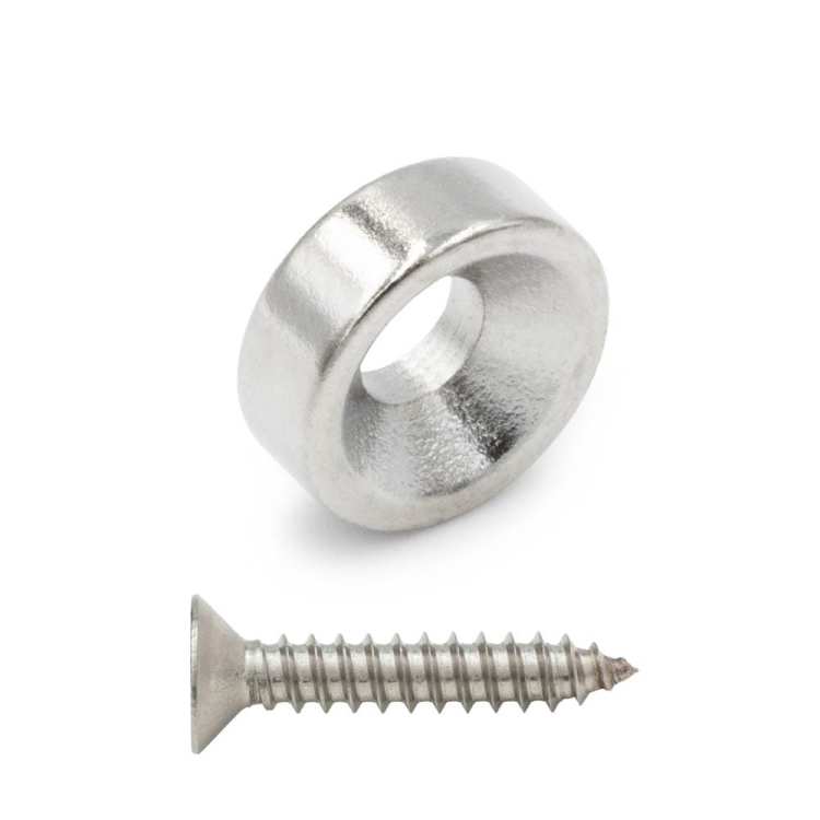 Magnes neodymowy 8x3 mm z otworem 7x3.5 mm / N45 pod wkręt