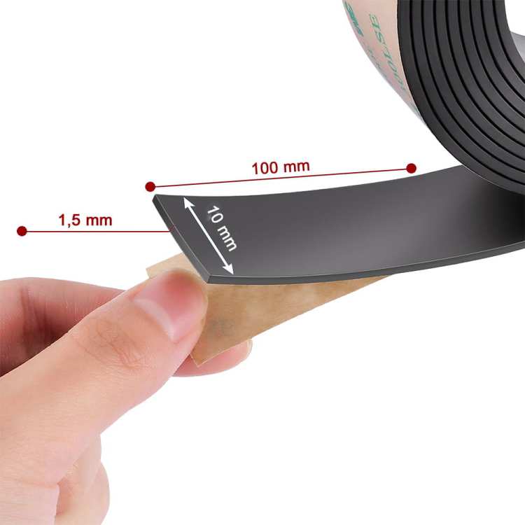 Neodymowa taśma magnetyczna z klejem 3M 300LSE  10x1,5 mm 10 cm 11