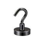 Uchwyt magnetyczny z haczykiem, czarny 20×7 mm, udźwig 16 kg