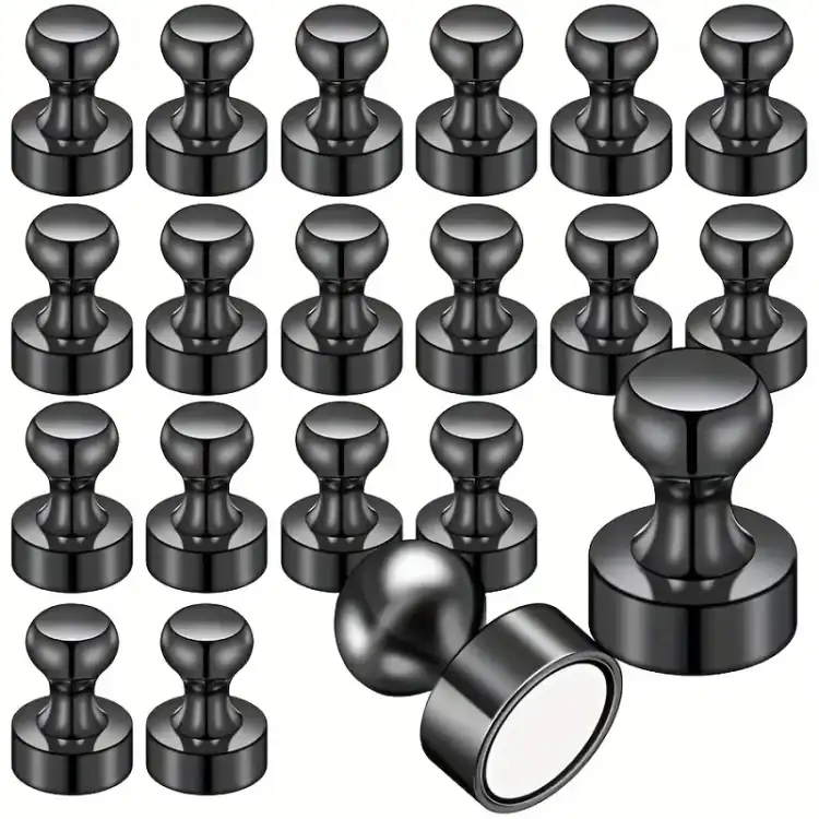 Magnesy neodymowe pinezki czarne ∅12 mm – zestaw, Magnesy Hunter