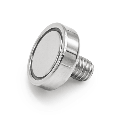 Uchwyt magnetyczny w obudowie z gwintem zewnętrznym M6, 16×5 mm – powierzchnia magnetyczna, Magnesy Hunter