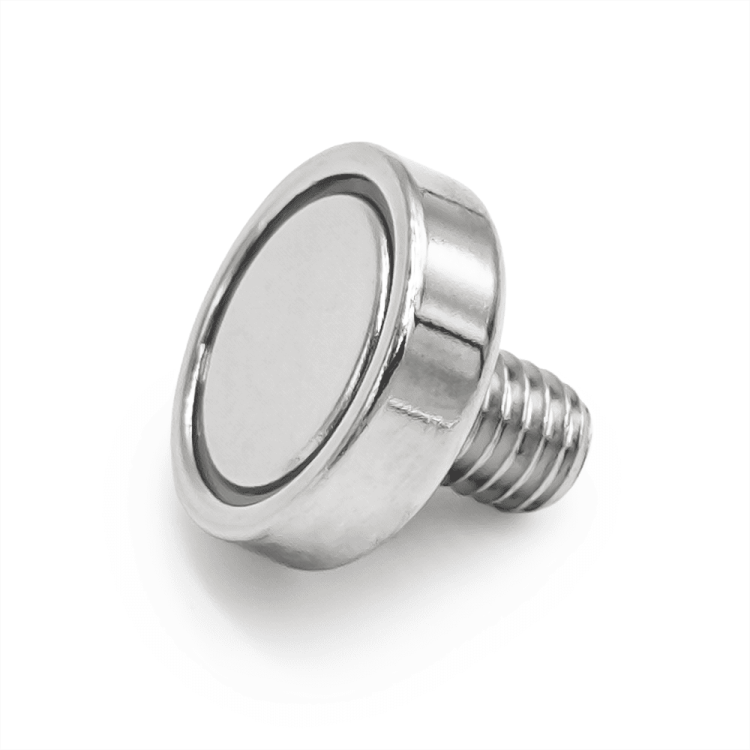 Uchwyt magnetyczny w obudowie z gwintem zewnętrznym M6, 16×5 mm – powierzchnia magnetyczna, Magnesy Hunter
