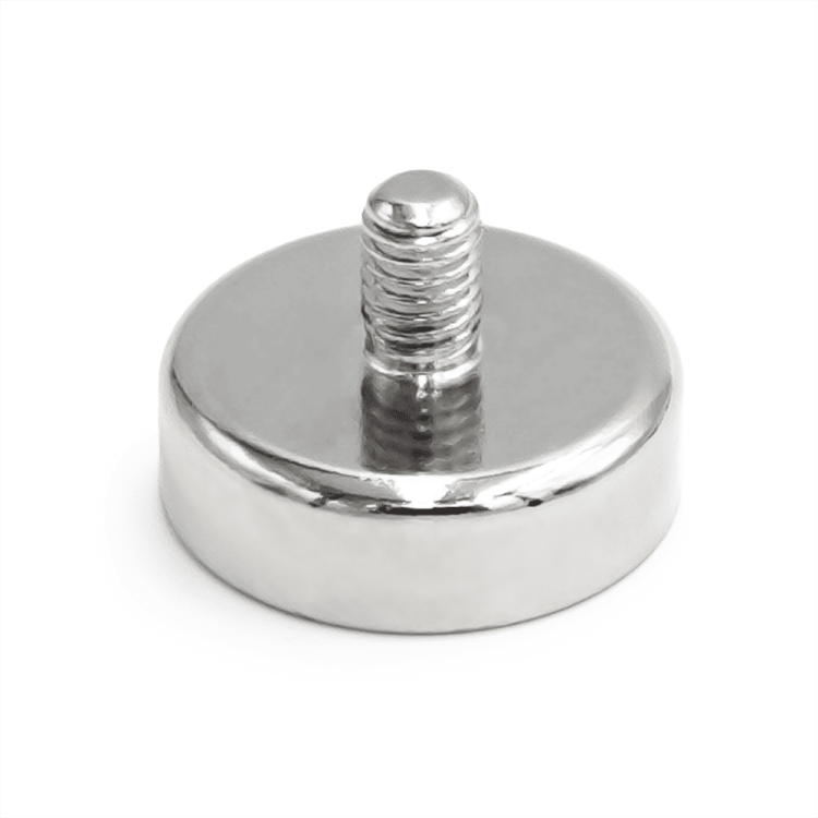Uchwyt magnetyczny neodymowy w obudowie z gwintem zewnętrznym M6, średnica 25 mm – Magnesy Hunter