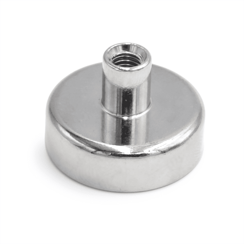 Uchwyt magnetyczny neodymowy w obudowie z gwintem wewnętrznym M6, 25×8 mm – Magnesy Hunter