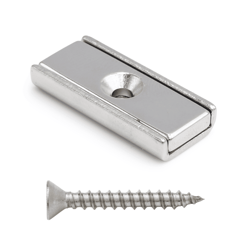 Magnes neodymowy w obudowie stalowej pod wkręt 30×13,5×5 mm, udźwig 8 kg – Magnesy Hunter