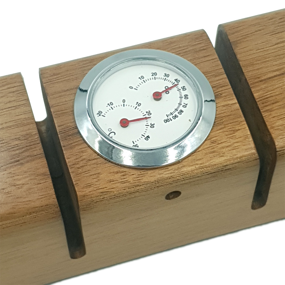 Listwa magnetyczna na noże drewniana termometr higrometr  32,4x5,5x5 cm orzech 2