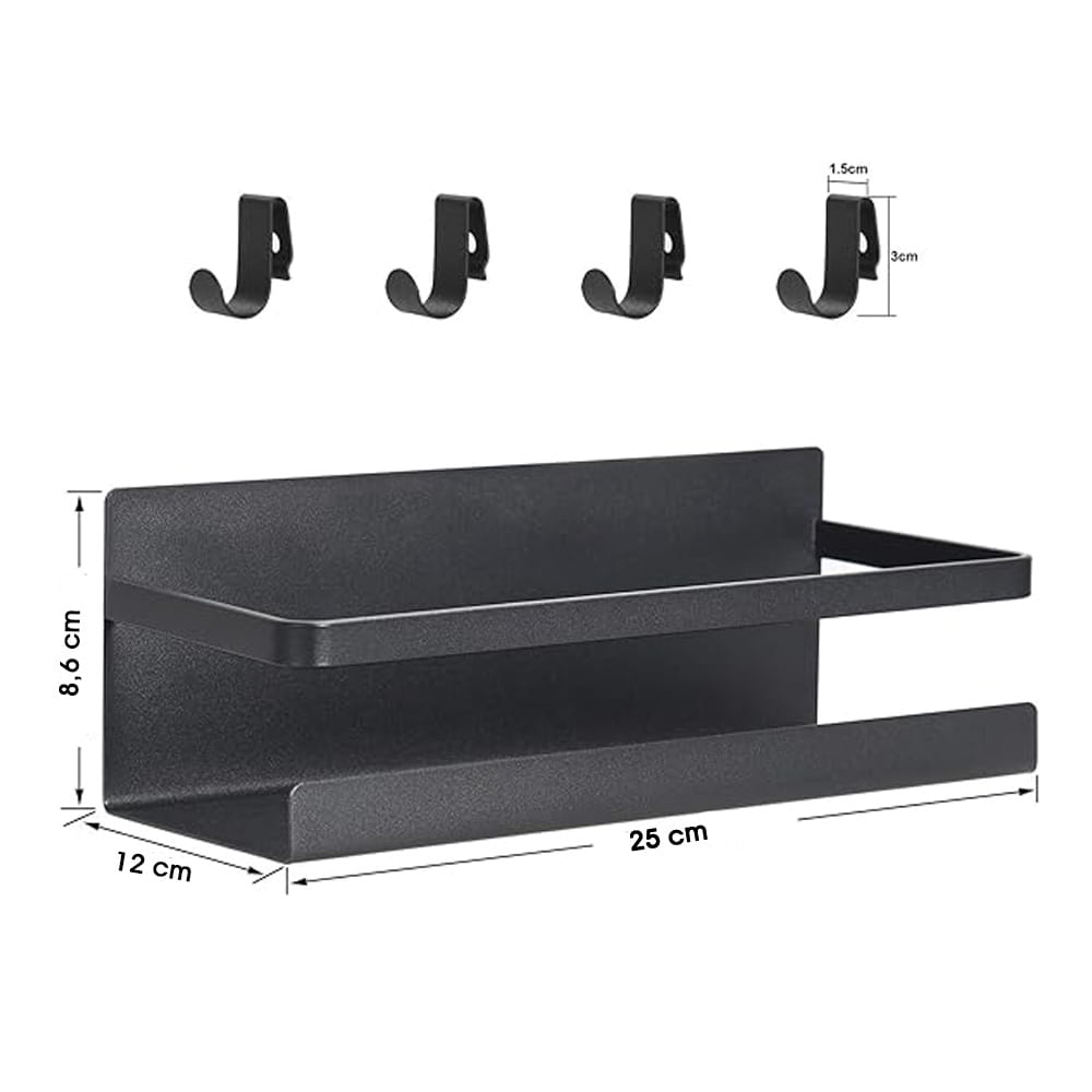 Magnetyczna półka organizer czarna – wymiary, Magnesy Hunter