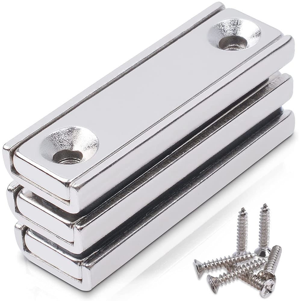 Zestaw 2 magnesy w obudowie stalowej 50×13,5×5 mm