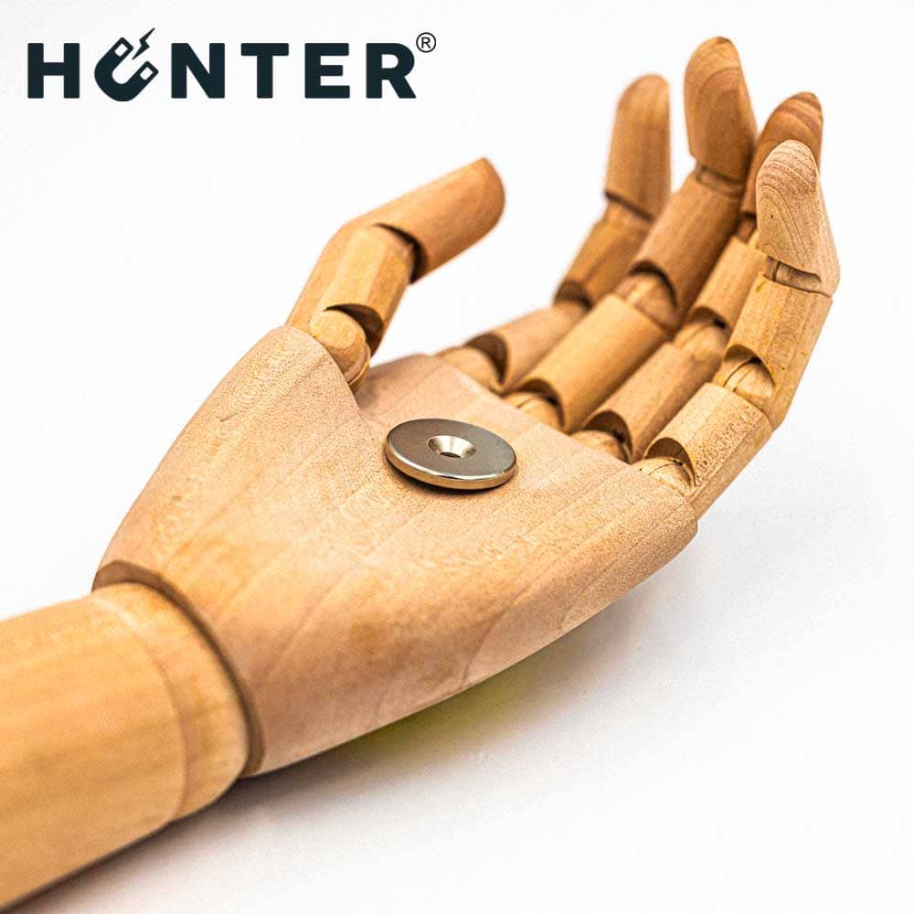 Magnes neodymowy 25x3mm walcowy z otworem 8x4mm / N45 pod wkręt 3