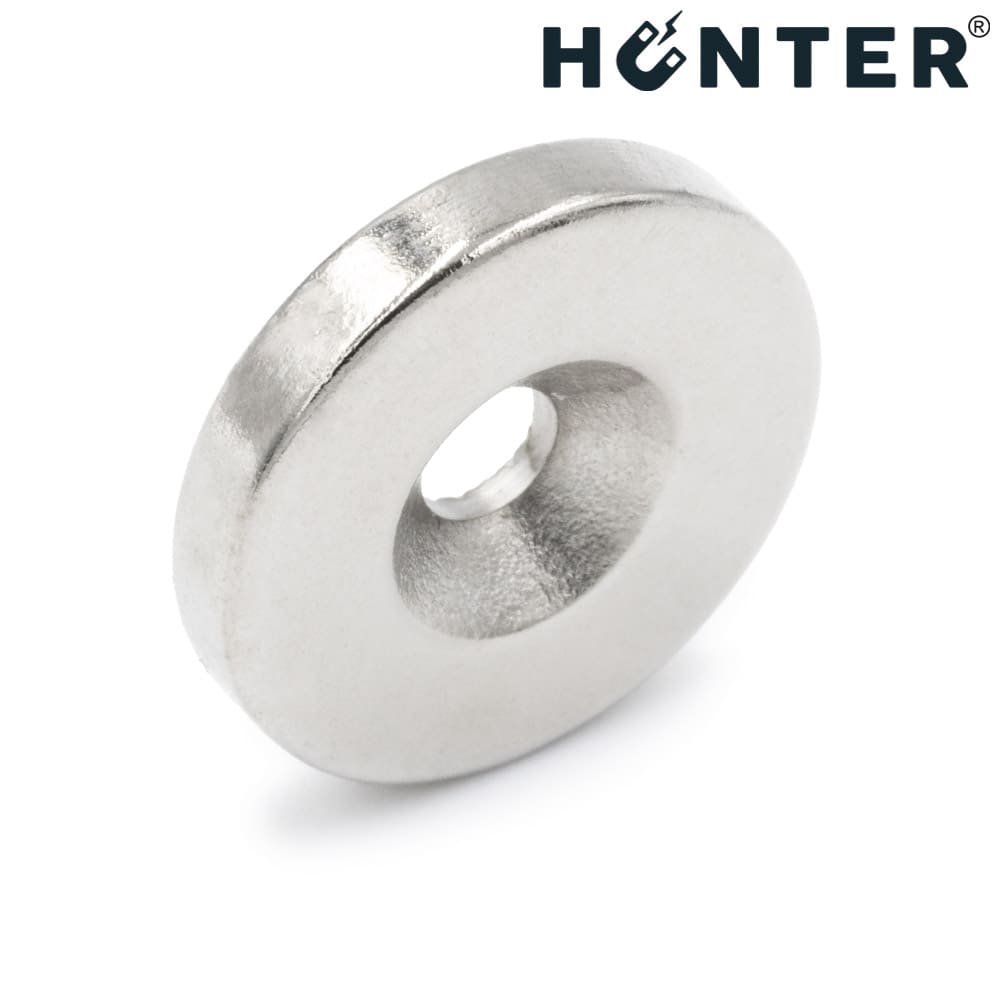 Magnes neodymowy 16x3mm z otworem 7x3,5mm / N45 pod wkręt 1