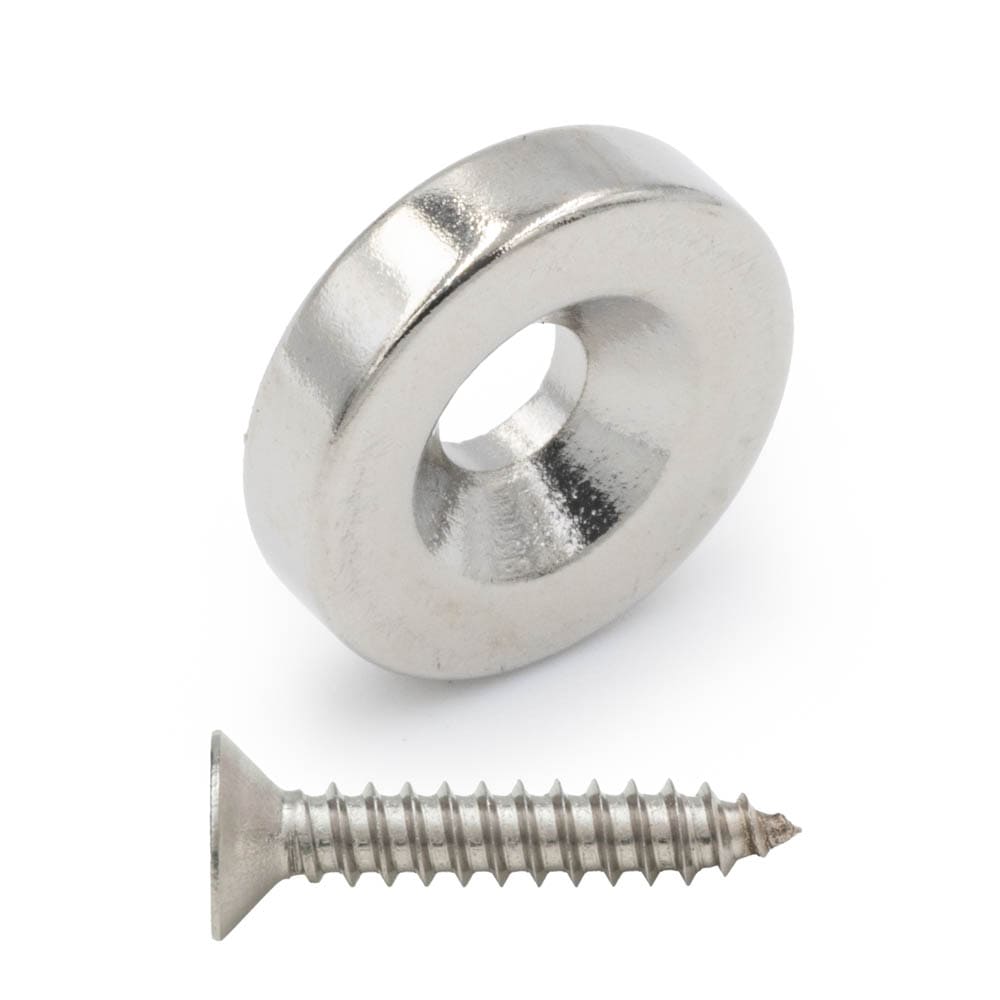 Magnes neodymowy 12x3 mm z otworem 7x3.5 mm / N45 pod wkręt