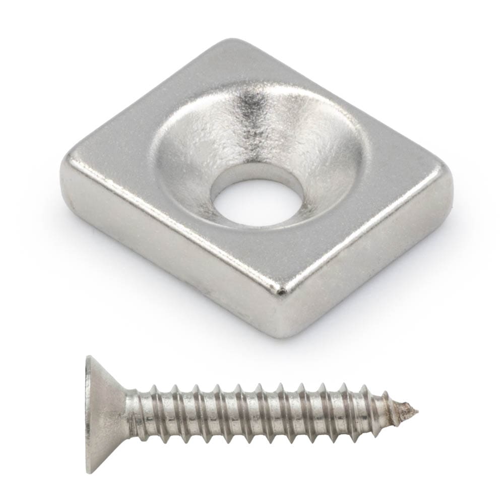 Magnes neodymowy 12x10x3mm z otworem 7,5x3.5mm / N45 pod wkręt 1