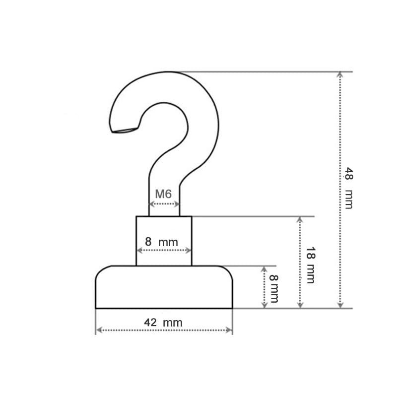 UCHWYT NEODYMOWY HACZYK 42X8 mm magnes UDŹWIG 68 KG 3