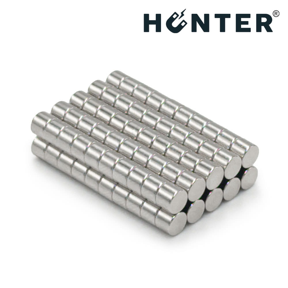 Magnesy neodymowe walcowe 4×3 mm N45 – zestaw, Magnesy Hunter