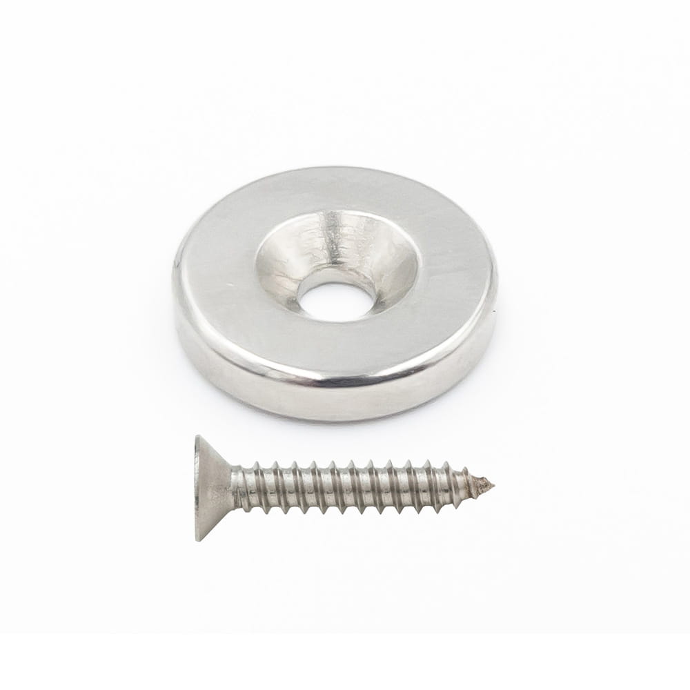 Magnes neodymowy pod wkręt 15×3 mm z otworem stożkowym 7×3,5 mm, N45 – Magnesy Hunter