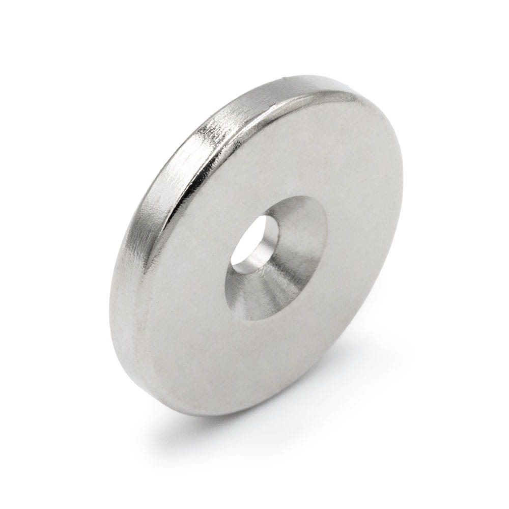 Magnes neodymowy 20×3 mm pod wkręt N45 — widok frontalny